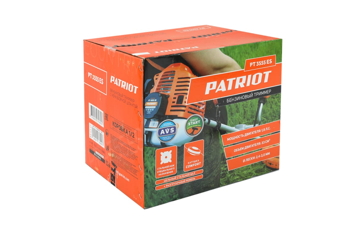 Триммер бензиновый Patriot 3555ES Country 1.8л.с. неразбор.штан. реж.эл.: леска/нож купить в Липецке - Регард